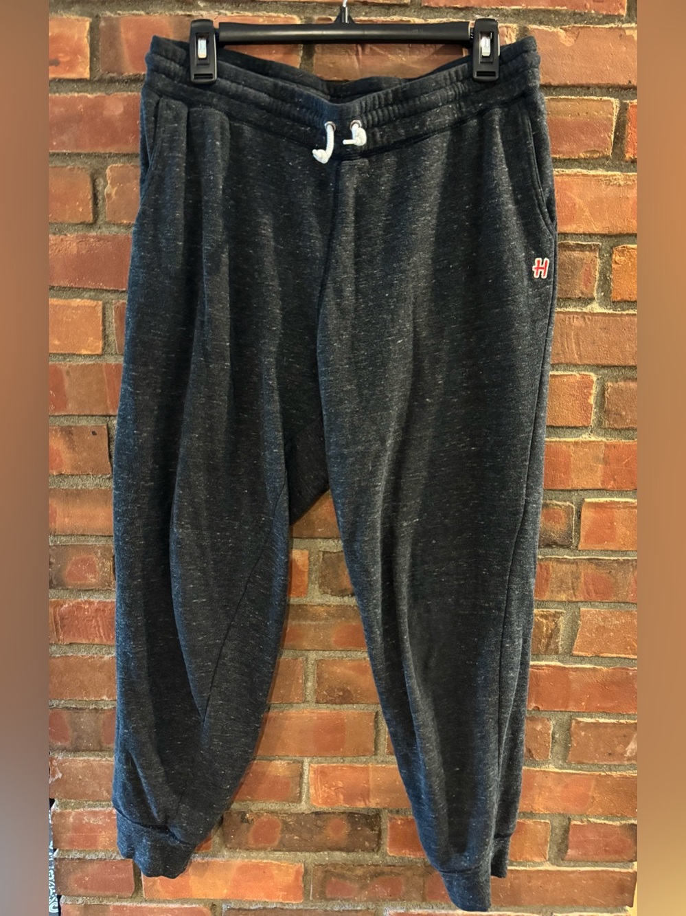HOMAGE Charcoal Heather Jogger Sweatpants with White Drawstring